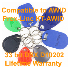 Proximity Key Fob for AWID 33bit DSX D10202 Compatible with KT-AWID
